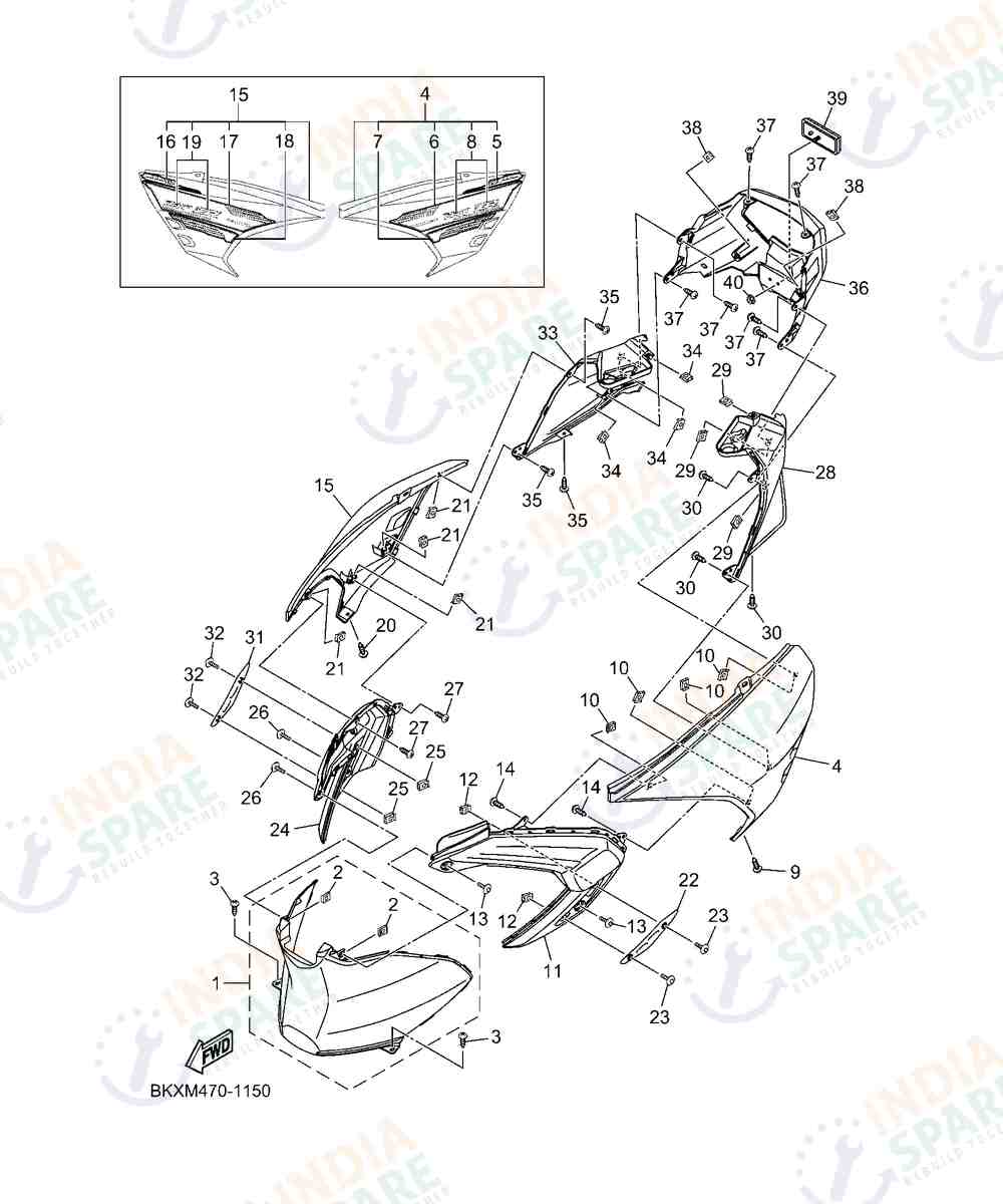 YAMAHA BKXM RAYZR 125CC Series SIDE COVER